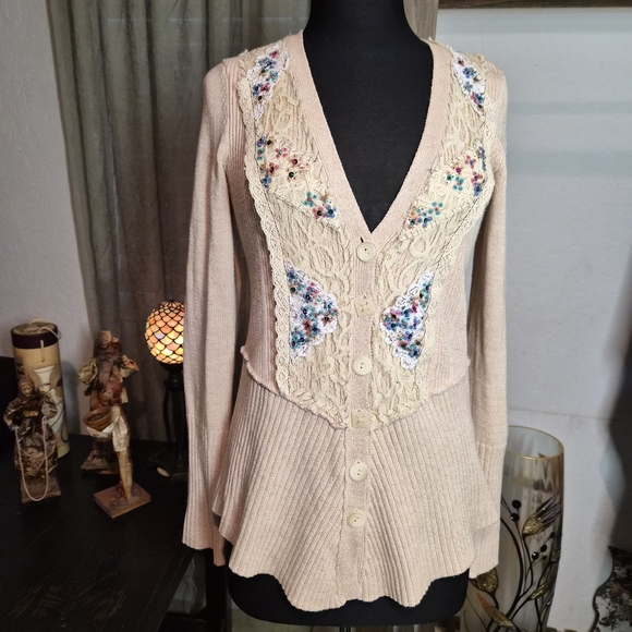 Free People Sweaters - Free People Cream Knit Cardigan